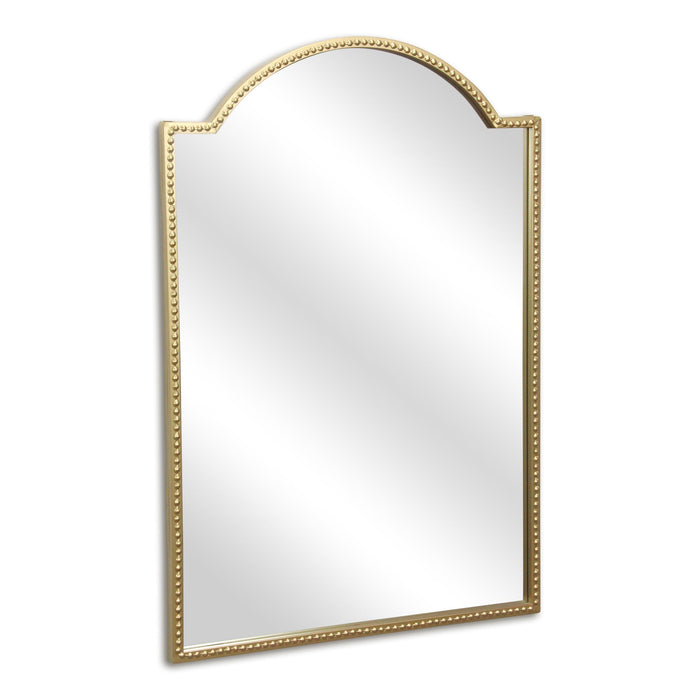 32" Gold Metal Beaded Arch Accent Mirror