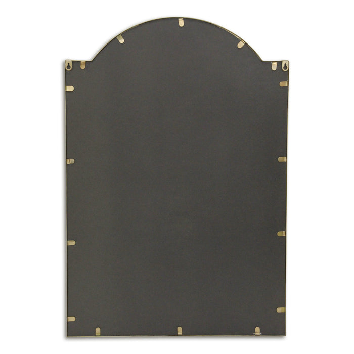 32" Gold Metal Beaded Arch Accent Mirror