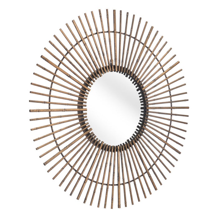 32" Gold Steel Sunburst Framed Accent Mirror