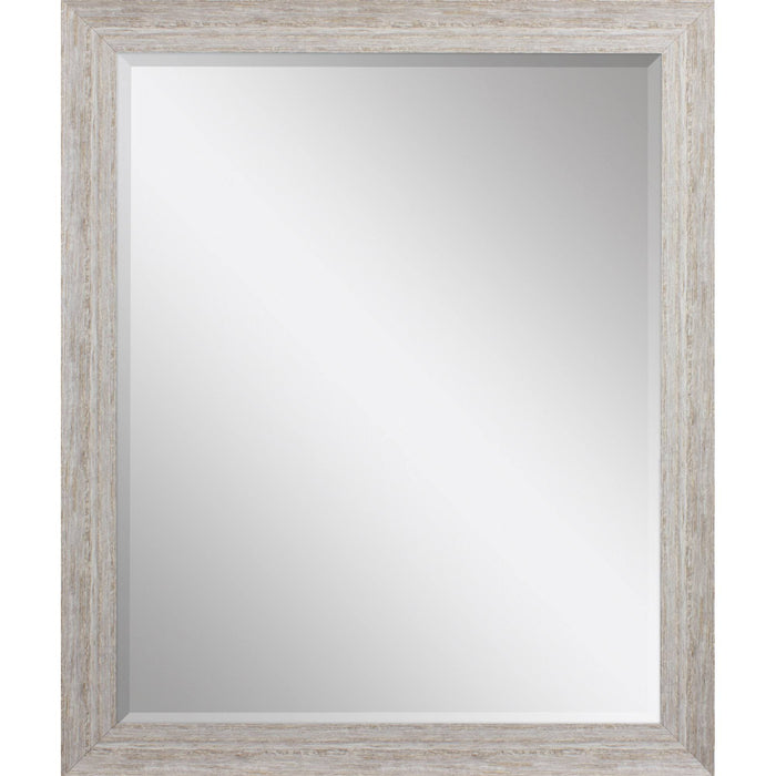 32" White Distressed Wood Framed Accent Mirror
