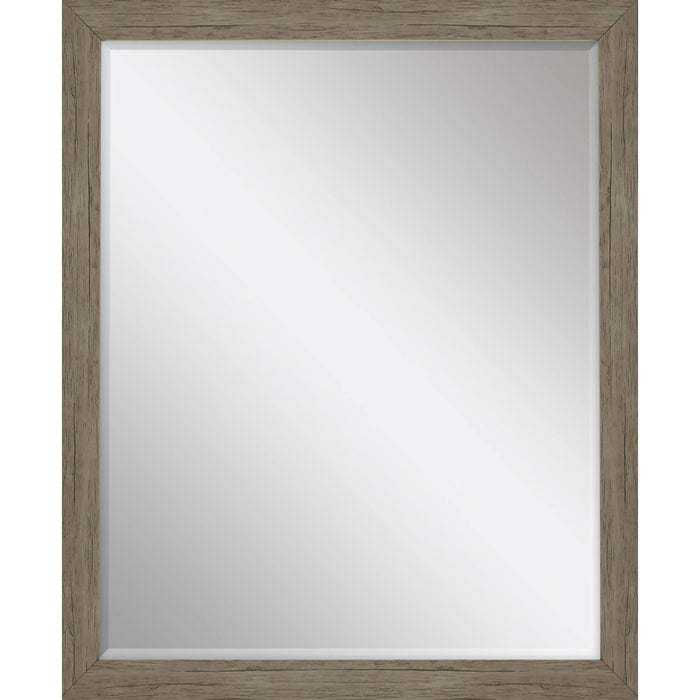 33" Light Brown Framed Accent Mirror
