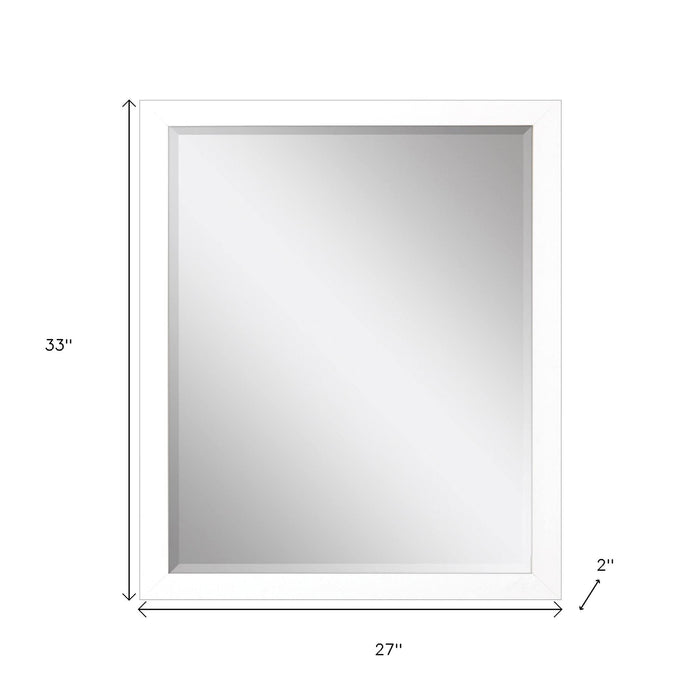 33" White Framed Accent Mirror