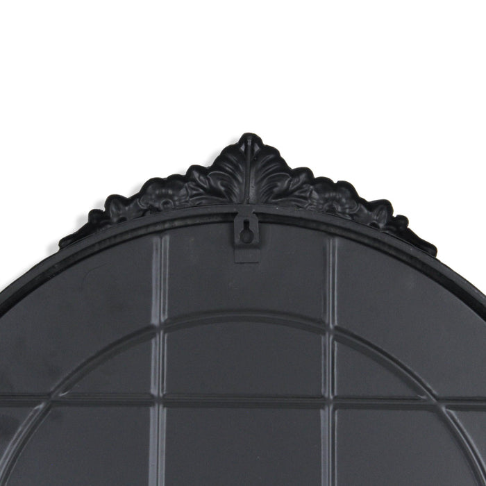 34" Black Metal Arch Accent Mirror