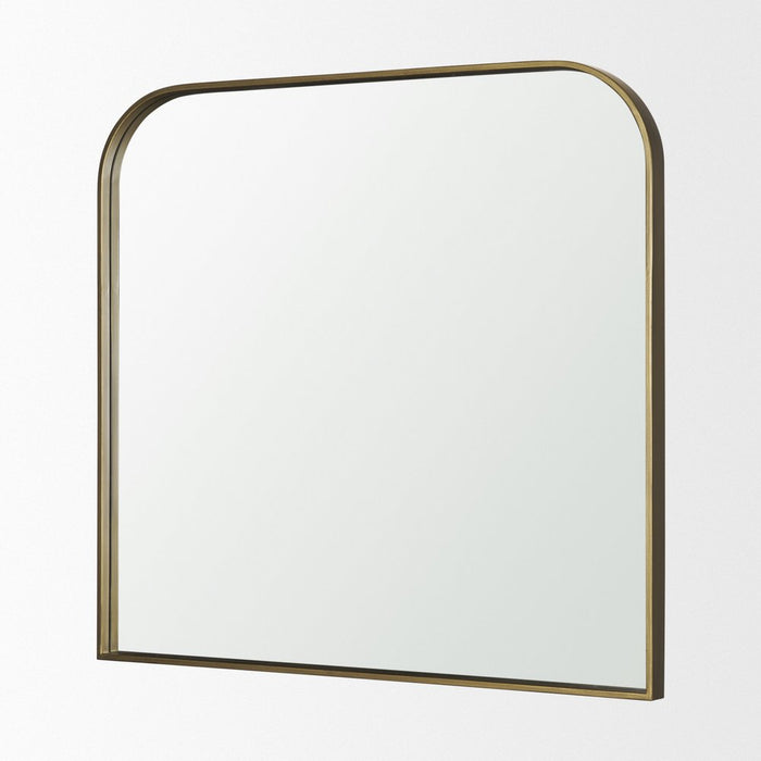 34" Gold Metal Square Framed Accent Mirror