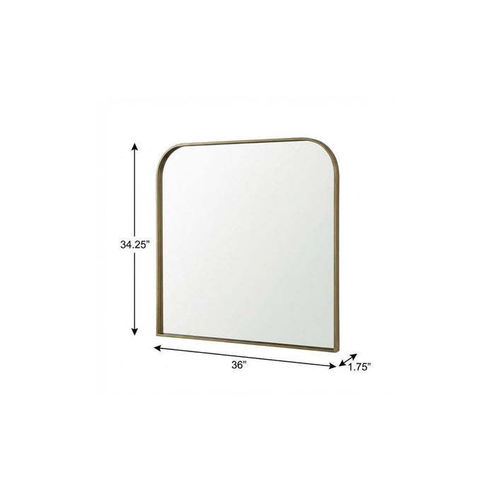 34" Gold Metal Square Framed Accent Mirror