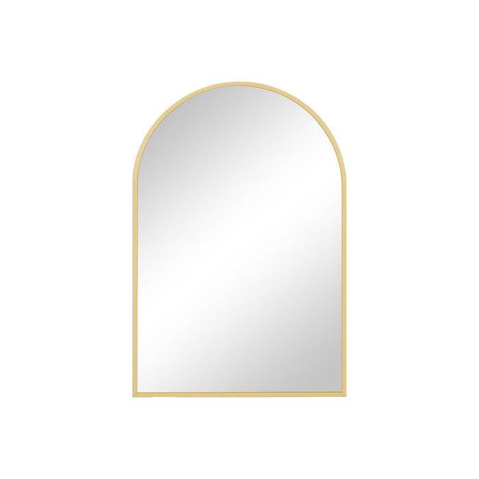 35" Gold Metal Arch Framed Accent Mirror
