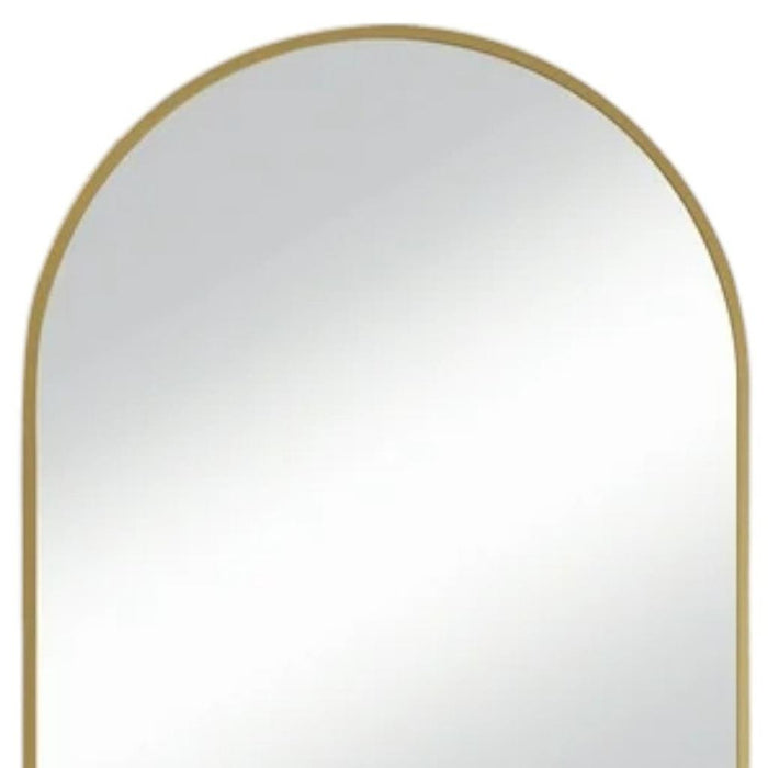 35" Gold Metal Arch Framed Accent Mirror