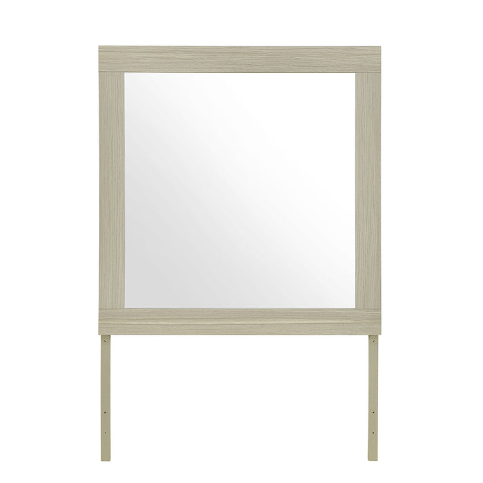 35" Natural Wood Square Frame Mounted Dresser Mirror