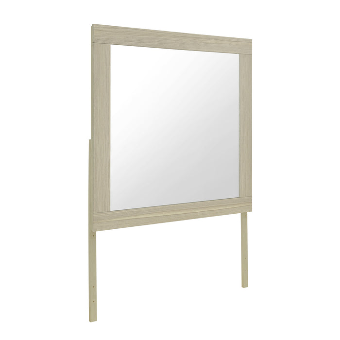 35" Natural Wood Square Frame Mounted Dresser Mirror