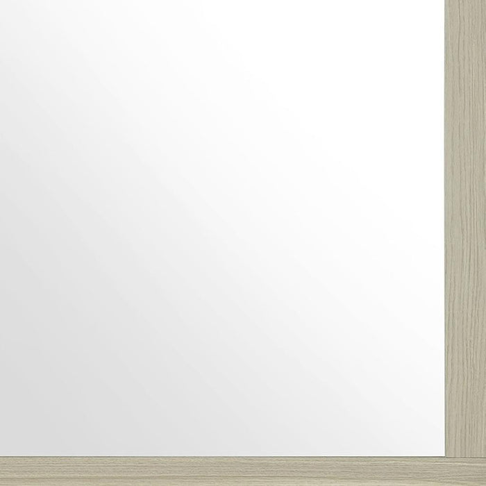 35" Natural Wood Square Frame Mounted Dresser Mirror