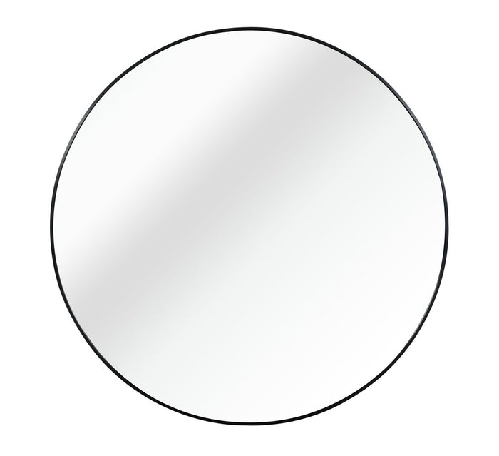 36" Black Aluminum Round Framed Bathroom Vanity Mirror
