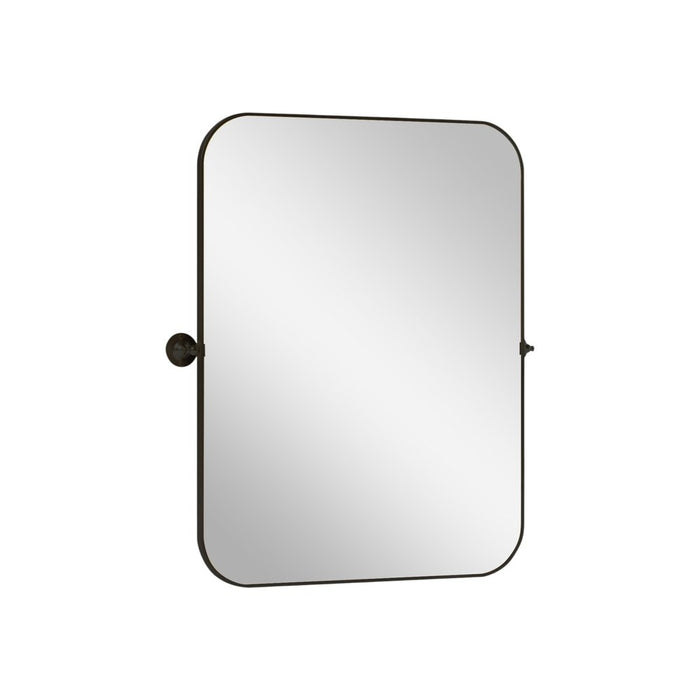 36" Black Iron Tilting Framed Bathroom Vanity Mirror
