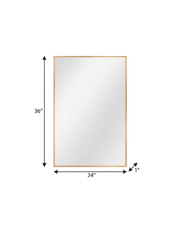 36" Gold Aluminum Framed Bathroom Vanity Mirror
