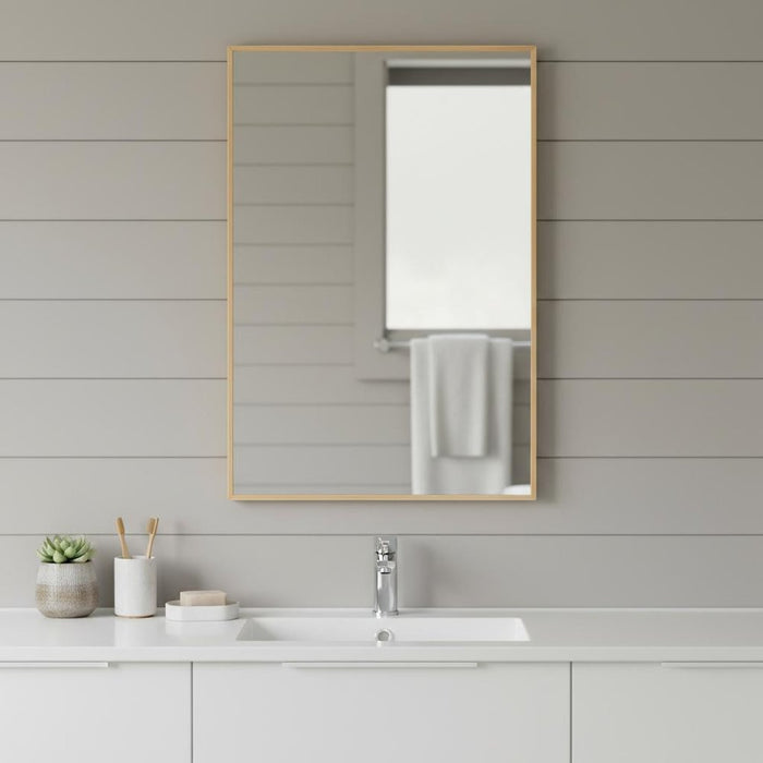 36" Gold Aluminum Framed Bathroom Vanity Mirror
