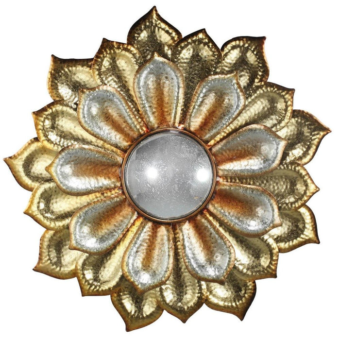 36" Gold Metal Flower Framed Accent Mirror