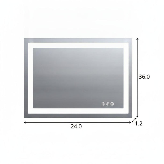 36" Lighted Frameless Bathroom Vanity Mirror