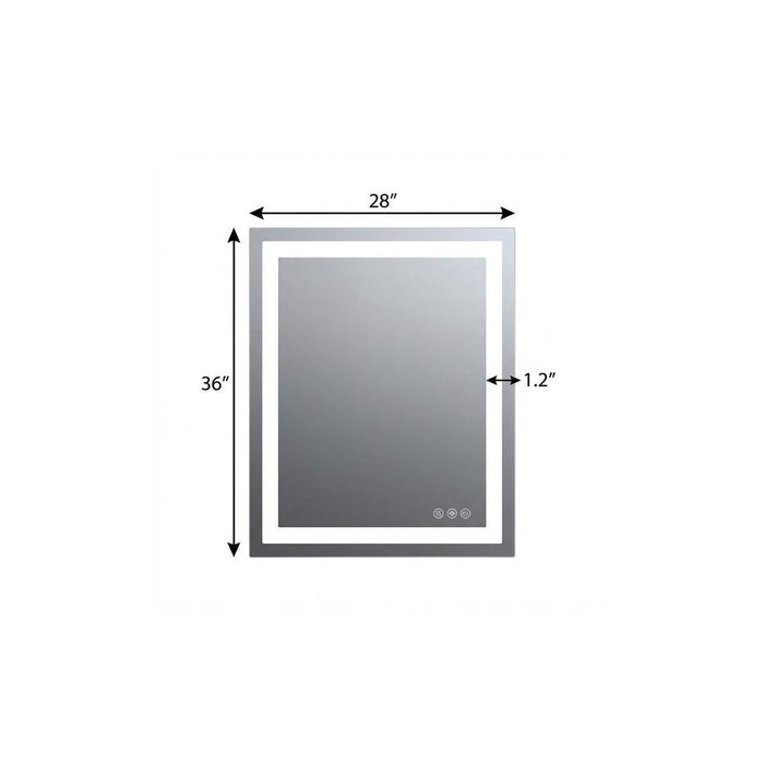 36" Lighted Frameless Bathroom Vanity Mirror