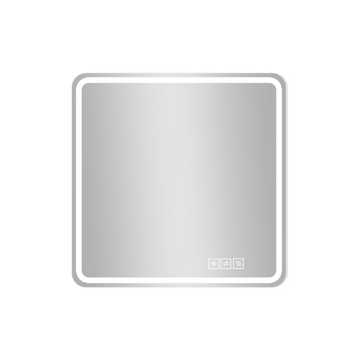 36" Square Lighted Frameless Anti Fog Bathroom Vanity Mirror