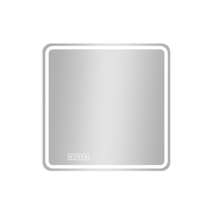 36" Square Lighted Frameless Anti Fog Bathroom Vanity Mirror