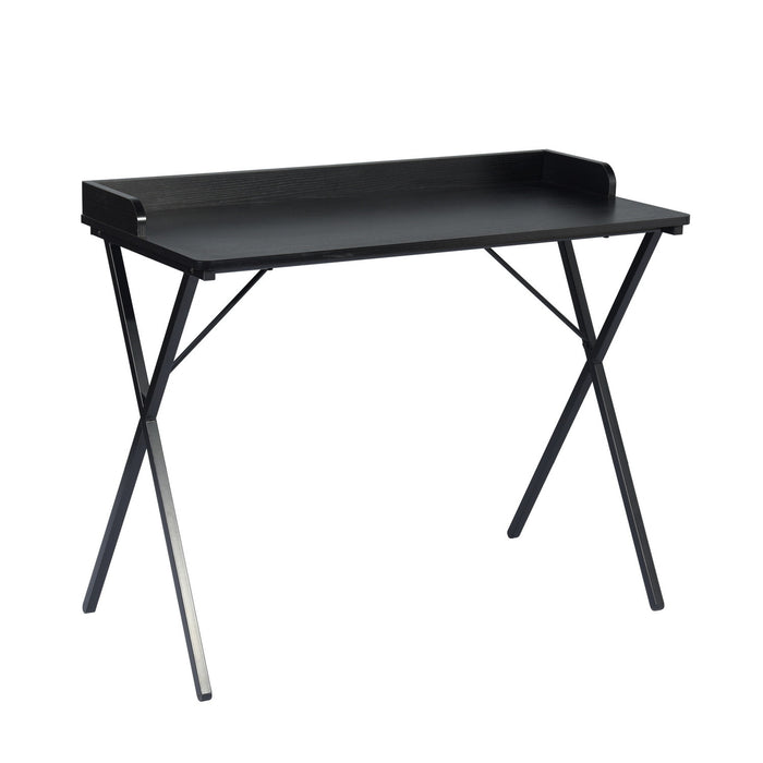 39" Black Wood and Metal X-Shape Computer Desk