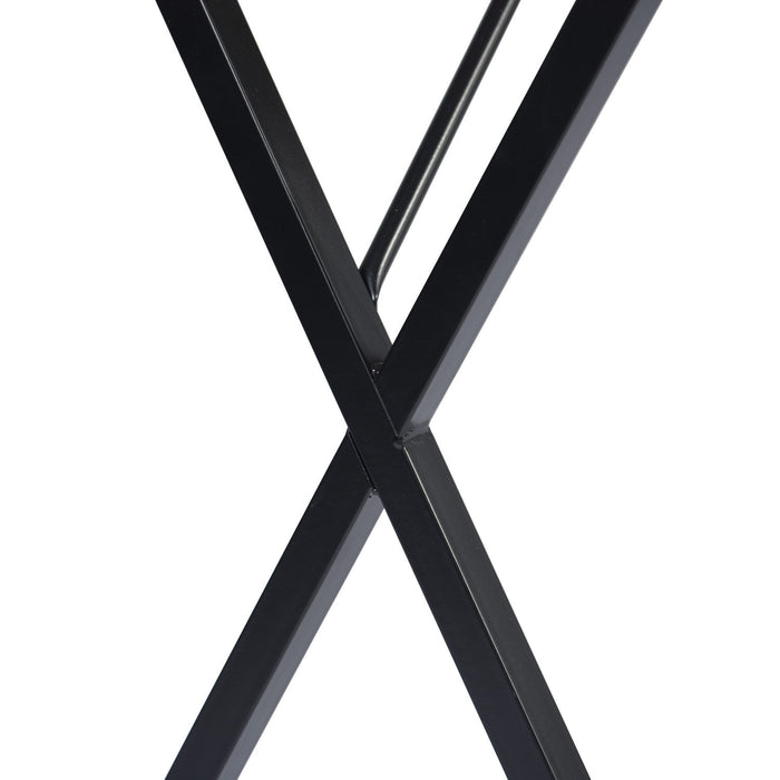 39" Black Wood and Metal X-Shape Computer Desk