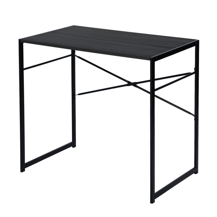 39" Brown and Black Wood and Metal H-Shape Computer Desk