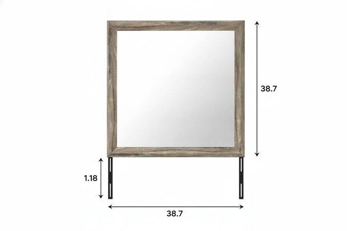 39" Brown Wood Dresser Mount Framed