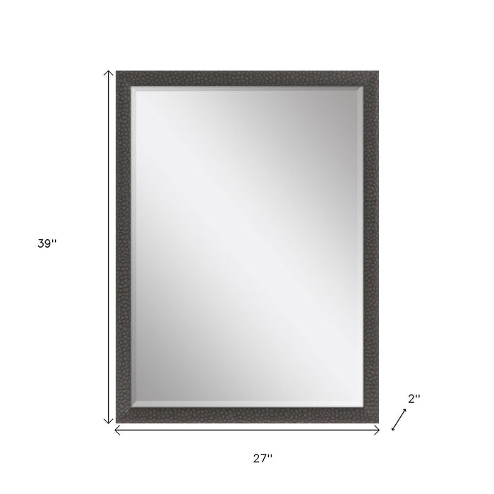 39" Dark Brown Solid Wood Framed Accent Mirror