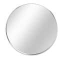 39" Silver Aluminum Round Framed Bathroom Vanity Mirror