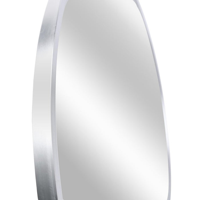 39" Silver Aluminum Round Framed Bathroom Vanity Mirror