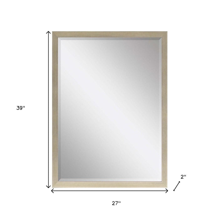 39" Silver Solid Wood Framed Accent Mirror