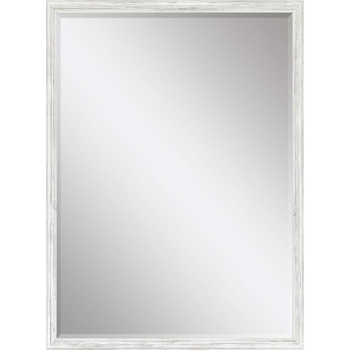 39" White Wood Accent Mirror