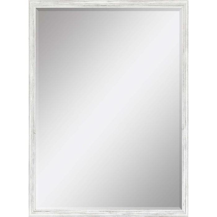 39" White Wood Accent Mirror