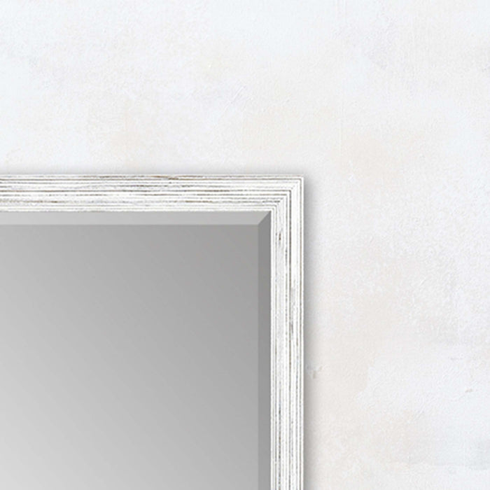 39" White Wood Accent Mirror