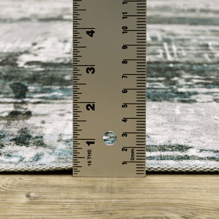 4' X 6' Silver and Gray Abstract Non Skid Area Rug