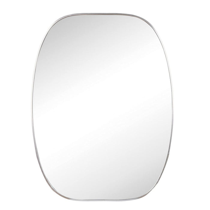 40" Silver Aluminum Oval Framed Bathroom Vanity Mirror