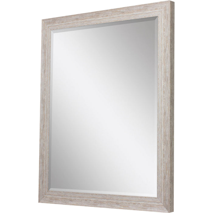 40" White Distressed Wood Framed Accent Mirror