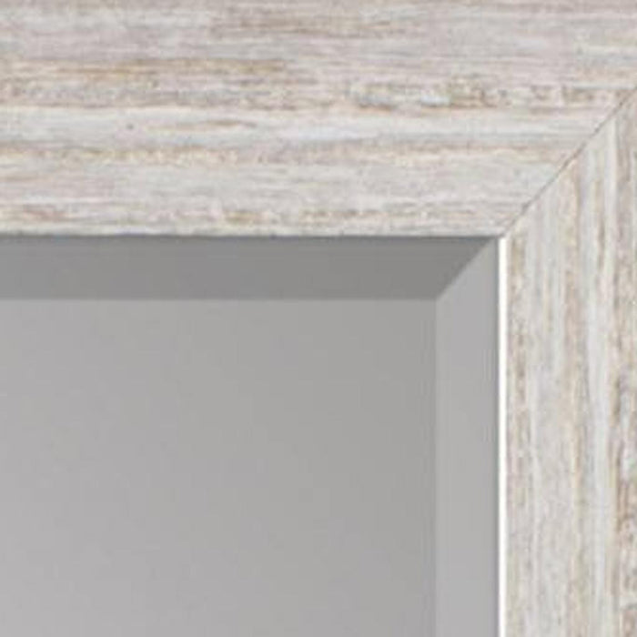 40" White Distressed Wood Framed Accent Mirror