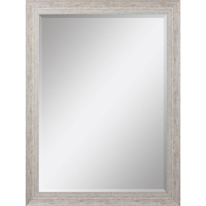 40" White Distressed Wood Framed Accent Mirror