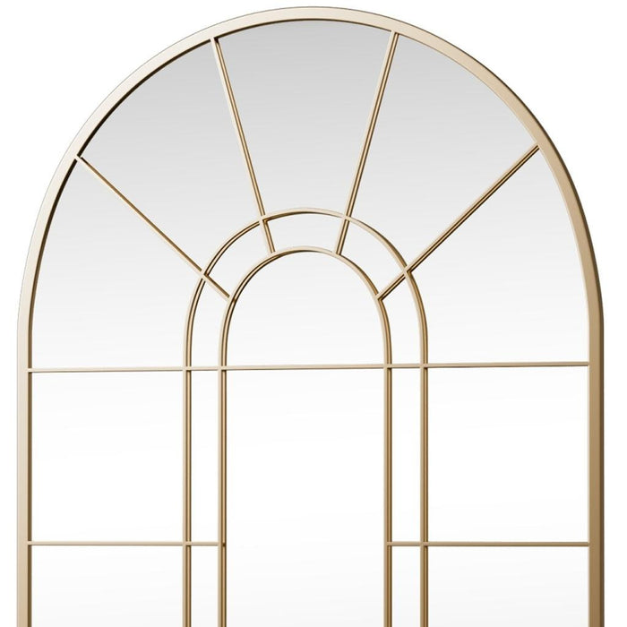 41" Gold Arch Metal Window Pane Framed Accent Mirror