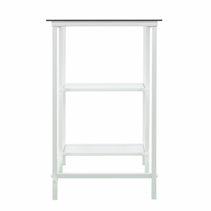 42" Clear and White Glass and Iron