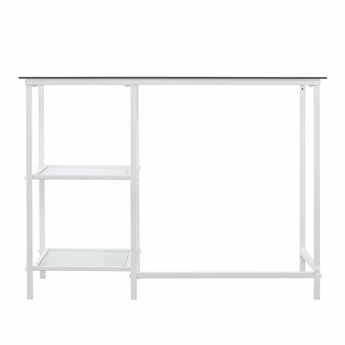 42" Clear and White Glass and Iron
