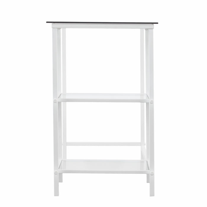42" Clear and White Glass and Iron