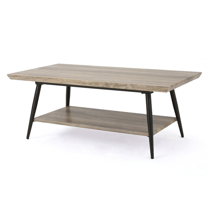 43" Gray and Black Wood Coffee Table
