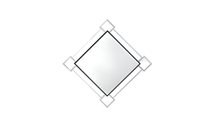 45" Gray And Black Abstract Metal Framed Accent Mirror