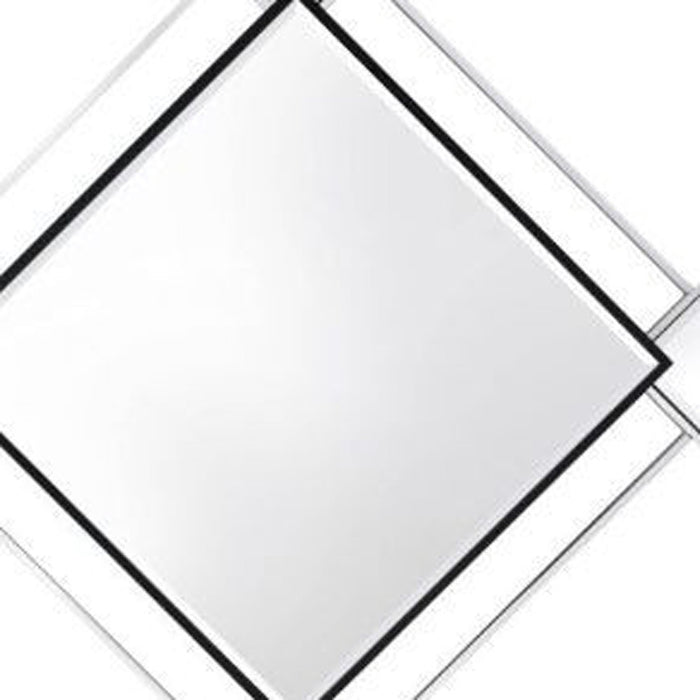 45" Gray And Black Abstract Metal Framed Accent Mirror