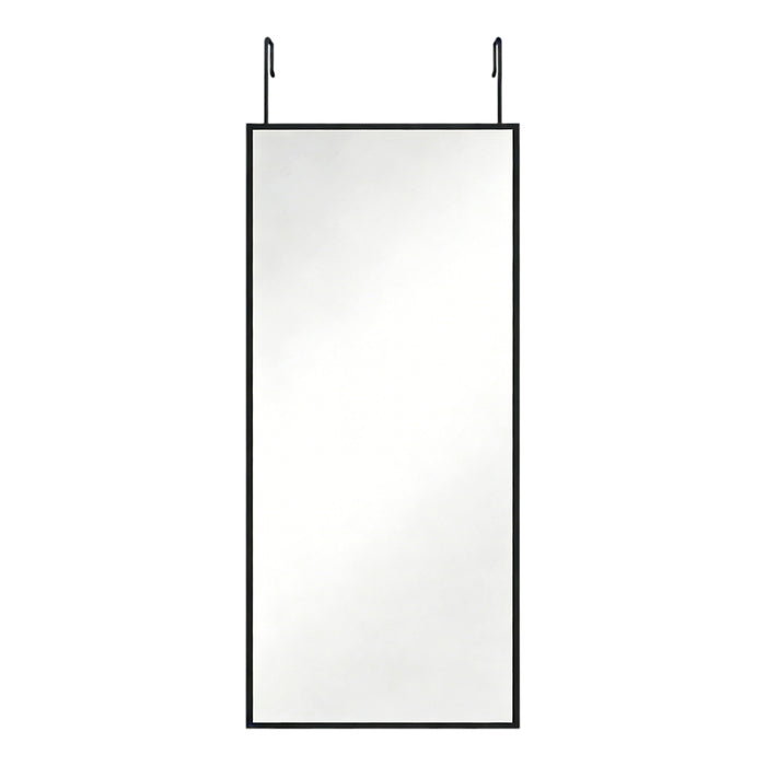 47" Black Aluminum Over the Door Framed Accent Mirror