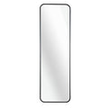 47" Black Aluminum Wall Mounted And Over The Door Framed Full Length Hanging Mirror