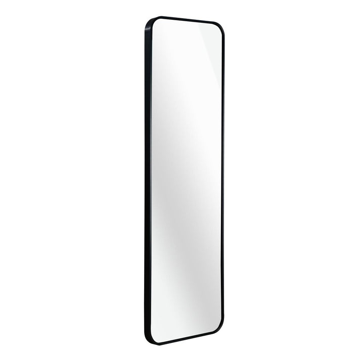 47" Black Aluminum Wall Mounted And Over The Door Framed Full Length Hanging Mirror