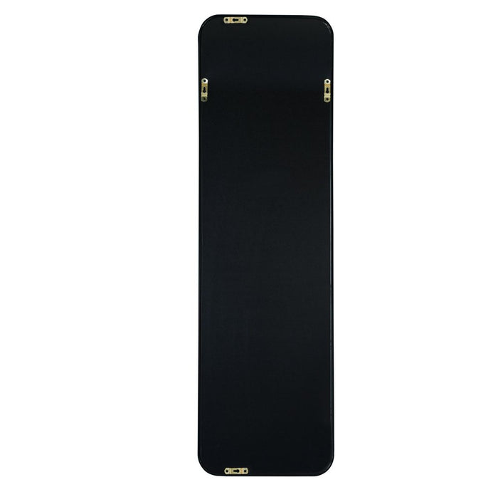 47" Black Aluminum Wall Mounted And Over The Door Framed Full Length Hanging Mirror